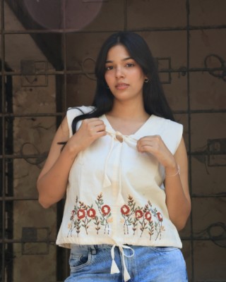 Khadi sleeveless Top